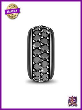 Sterling Silver Rubber Charm Stopper Spacer Bead Fit All Bracelet Jewelry Gift